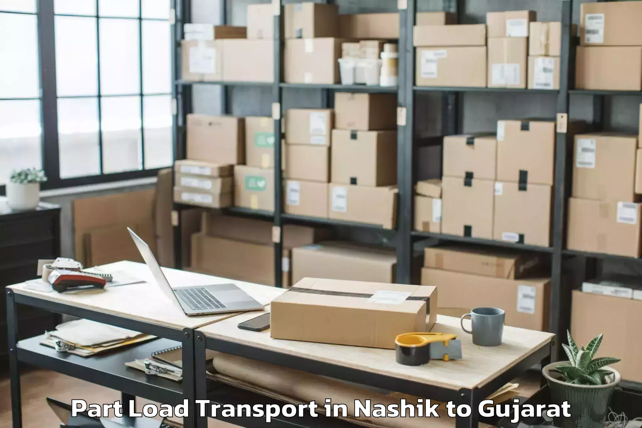 Reliable Nashik to Childrens University Gandhinag Part Load Transport